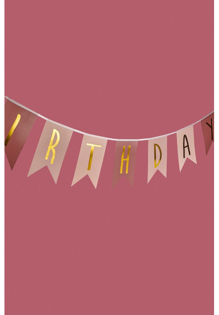 Banner Happy Birthday Ružový
