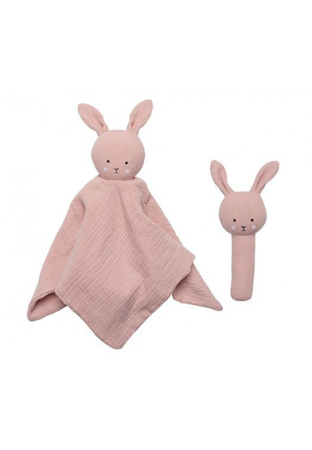 Darčeková sada s hrkálkou Bunny Pink