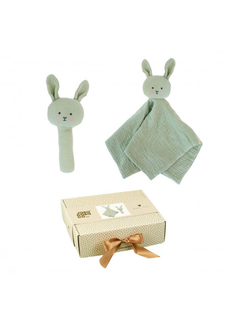 Darčeková sada s hrkálkou Bunny Zelený