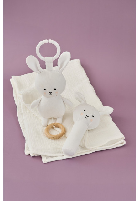 Darčeková sada s mušelínovou dekou Bunny