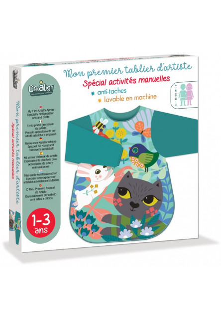 Moja prvá ochranná nepremokavá zástera na maľovanie Mačka