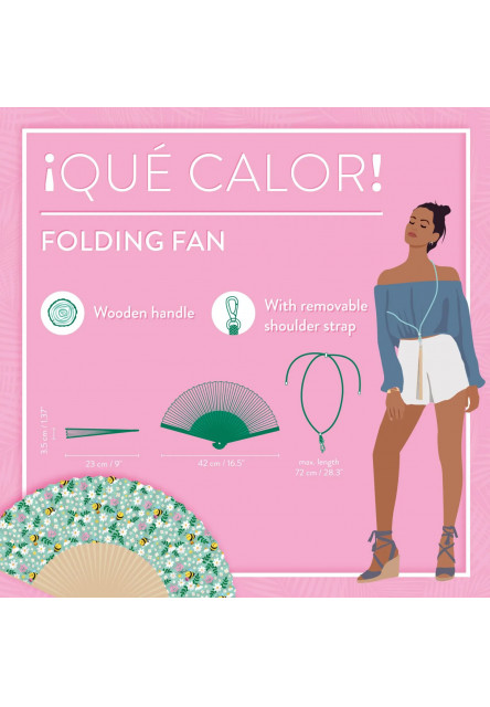 Vejár Legami ¡Qué Calor! - Folding Fan - Bee - Green