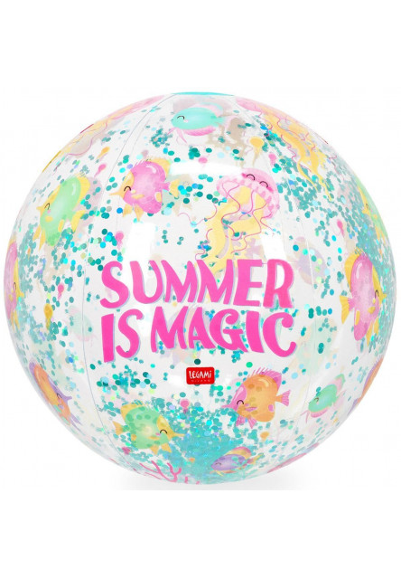 Nafukovacia lopta Legami Glitter Beach Ball - Inflatable Beach Ball - Summer Is Magic