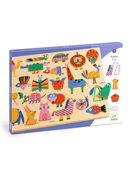 Drevené vkladacie puzzle Puzzlo Geo