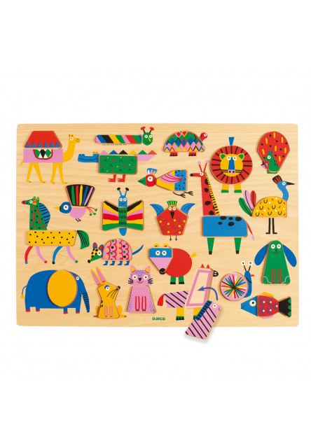 Drevené vkladacie puzzle Puzzlo Geo