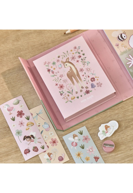 Omaľovánky s pastelkami a samolepkami Rosa Fairy Garden