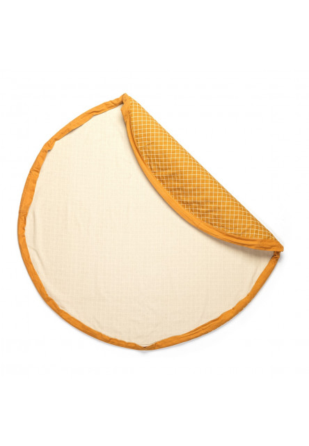 Noomad original Hracia deka a Vak na hračky organic Grid Mustard