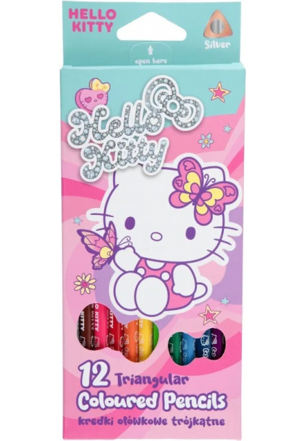 Trojhranné pastelky Hello Kitty Pastel Pink 12 ks