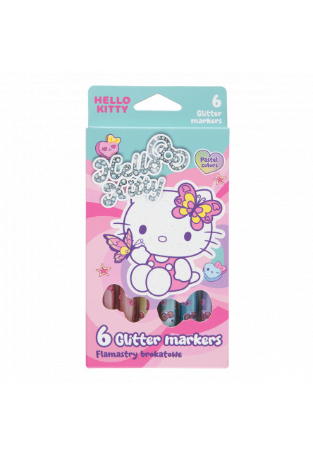 Trblietavé fixky Hello Kitty Pastel Pink 6 ks