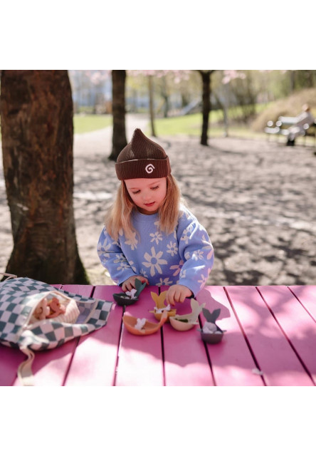 Mushie stohovanie hračky do kúpeľa veľryba - retro
