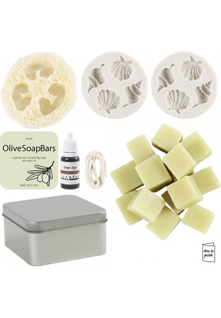 Kreatívna sada výroba mydla Seashells Olive Green