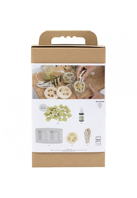 Kreatívna sada výroba mydla Loofah Olive Green