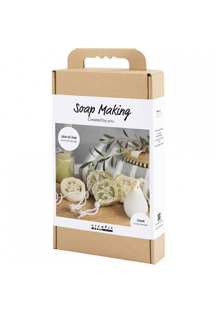 Kreatívna sada výroba mydla Loofah Olive Green