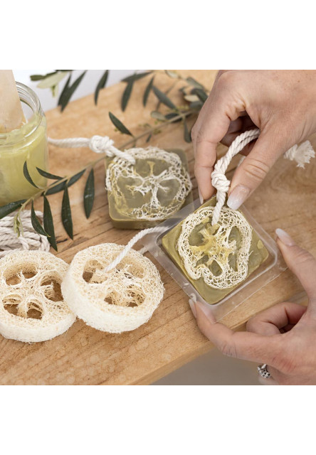 Kreatívna sada výroba mydla Loofah Olive Green
