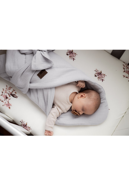 Mušelínová zavinovačka Sleepee Nature krémová s lístečky