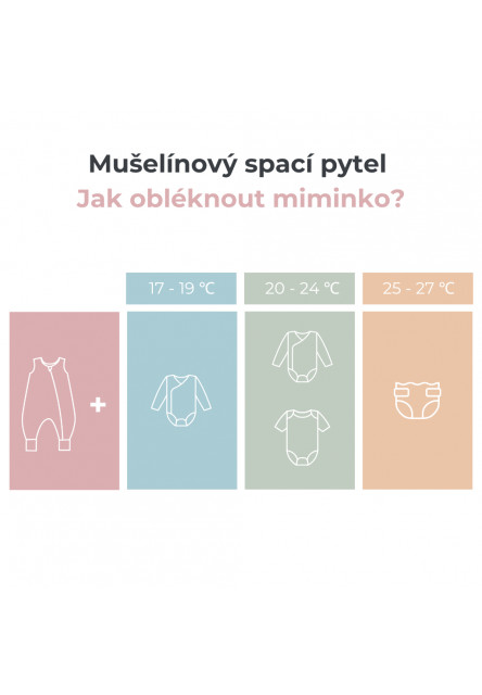 Mušelínový letní spací pytel s nohavicemi vel. M 3-5 let Sleepee Nature krémová