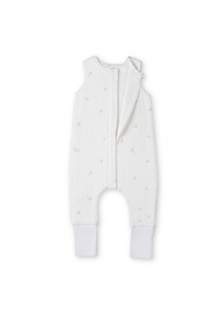 Mušelínový letní spací pytel s nohavicemi vel. S 1-2 roky Sleepee Nature krémová