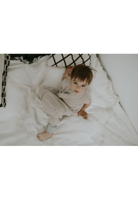 Mušelínový letní spací pytel s nohavicemi vel. S 1-2 roky Sleepee Nature krémová