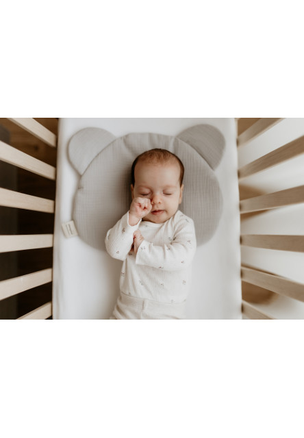 Mušelínový plochý polštář Teddy Bear Sleepee Nature krémový