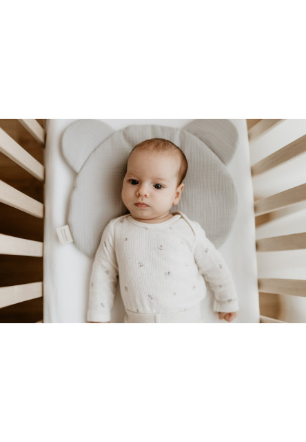 Mušelínový plochý polštář Teddy Bear Sleepee Nature krémový