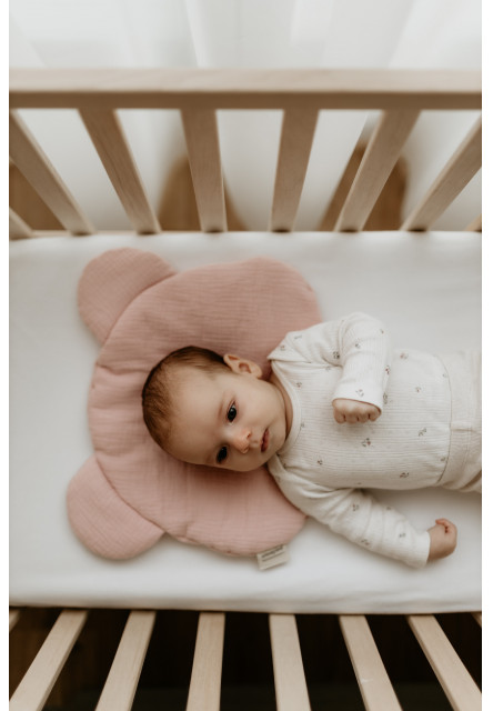 Mušelínový plochý polštář Teddy Bear Sleepee Nature krémový