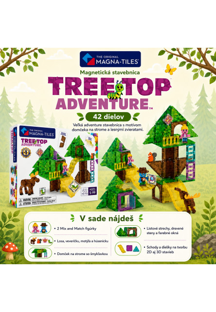 Magnetická stavebnica Treetop Adventure 42 dielov