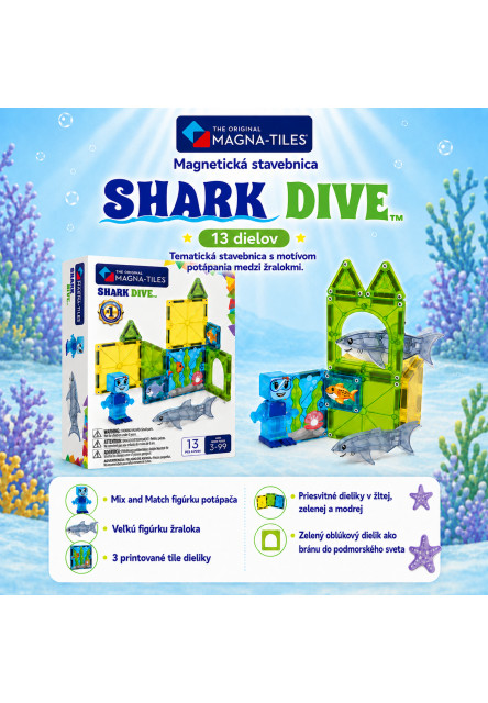 Magnetická stavebnica Shark Dive 13 dielov