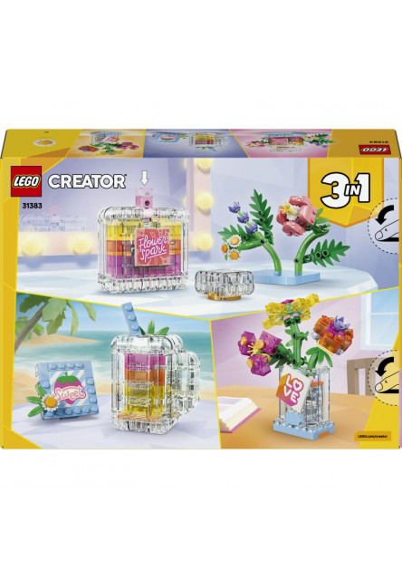 Flakón na parfum zdobený kvetmi