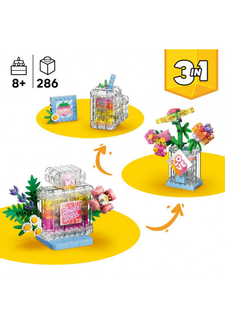 Flakón na parfum zdobený kvetmi