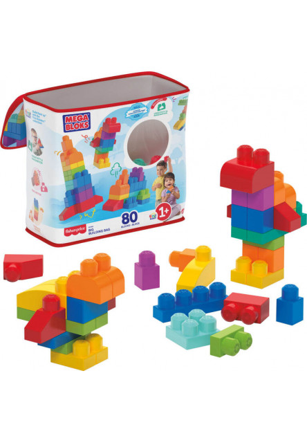 MEGA BLOKS VEĽKÉ VRECE KOCIEK - MODRÉ (80)