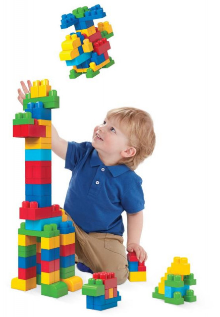 MEGA BLOKS VEĽKÉ VRECE KOCIEK - MODRÉ (80)