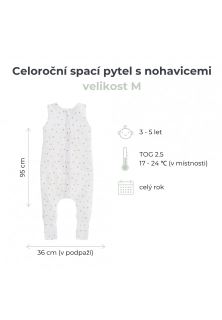 Celoroční spací pytel s nohavicemi Sleepee Blossom M 3-5 let