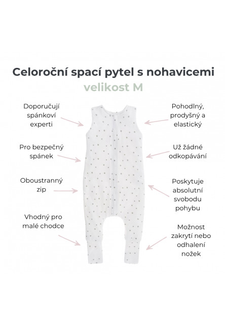 Celoroční spací pytel s nohavicemi Sleepee Meadow M 3-5 let