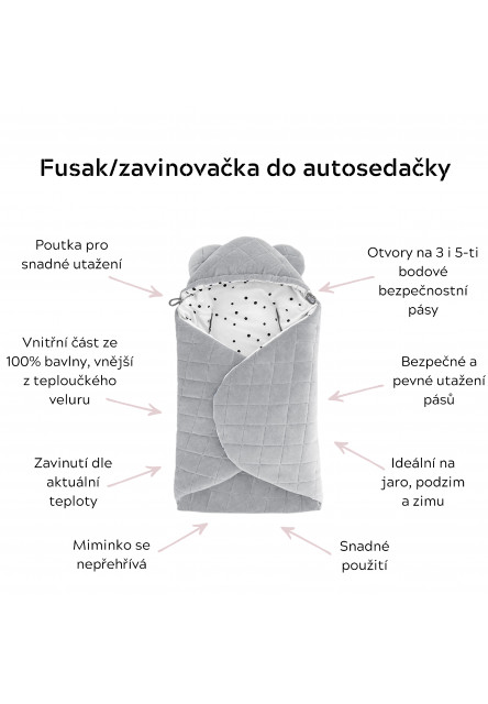 Fusak/zavinovačka/deka do autosedačky Sleepee Meadow