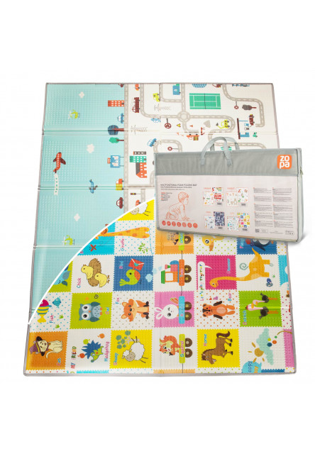 Multifunkční pěnová skládací podložka oboustranná 200x150, City