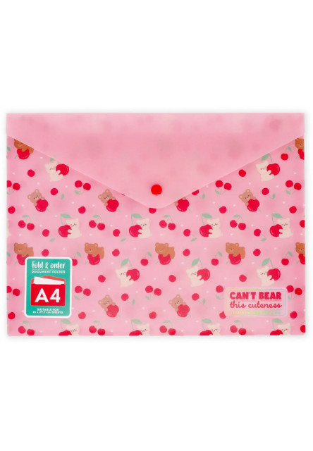 Dosky Legami Fold & Order - Document Folder - Teddy Bear - Cherry