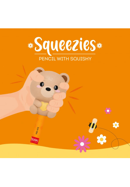 Ceruzka Legami Squeezies - Pencil With Squishy - Teddy Bear - Hb Lead