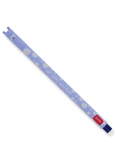 Gumovacie pero Legami Erasable Gel Pen - Hippo - 0,7 Mm - Blue Ink