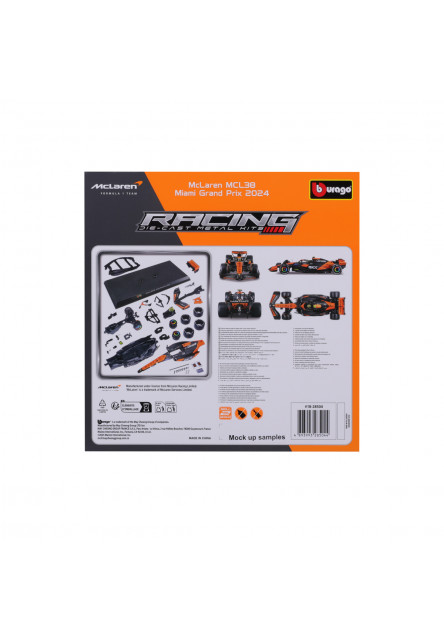Bburago - RACING, MODEL KIT, McLaren F1 Team MCL38 (2024), 4 (Lando Norris), 1:24