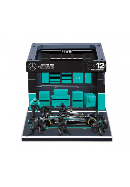 Bburago - Formula Racing F1 Pit Pass set - Mercedes-AMG Petronas W16 (2025) #12 Kimi Antonelli, 1:43