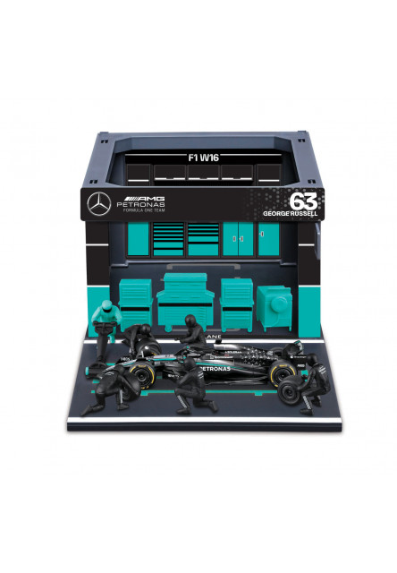 Bburago - Formula Racing F1 Pit Pass set - Mercedes-AMG Petronas W16 (2025) #63 George Russell, 1:43