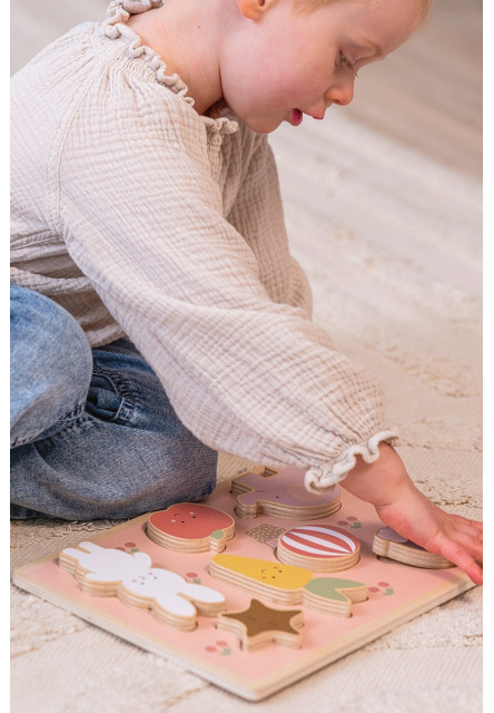 Puzzle vkladačka Zajačik a kamaráti