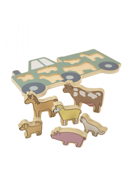 Vkladacie drevené puzzle Farma