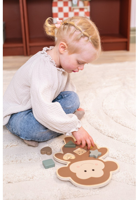 Vkladacie drevené puzzle Opička