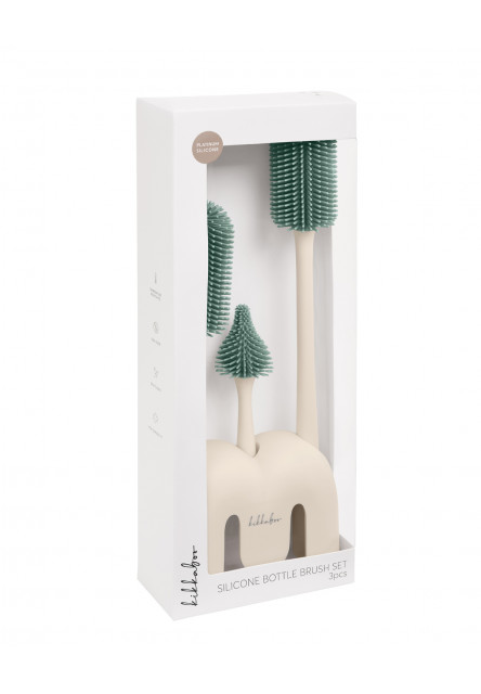 Kefy na fľaše 3 ks so stojanom Platinum Silicone Sage