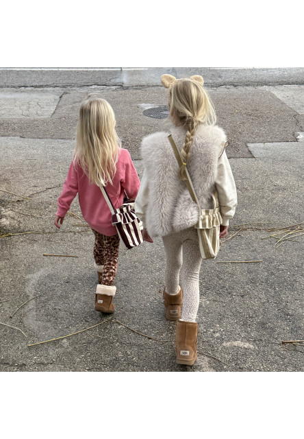 Taška mini cez rameno Beige Stripe