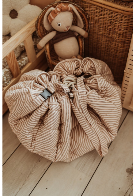 Noomad soft Hracia deka a Vak na hračky Stripes brown
