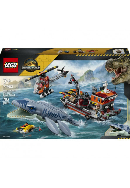 Útok dinosaura mosasaura na loď