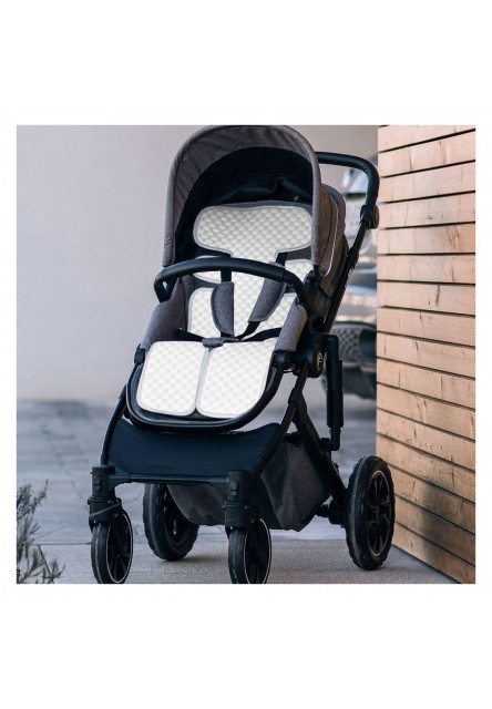 Podložka do kočíka/autosedačky 3D Mesh Grey/White