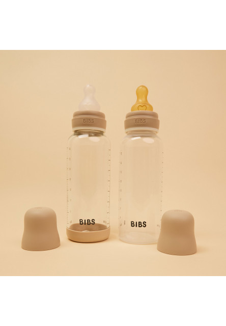 BIBS nočná antikoliková fľaša s kaučukovým cumlíkom 270ml (Vanilla)